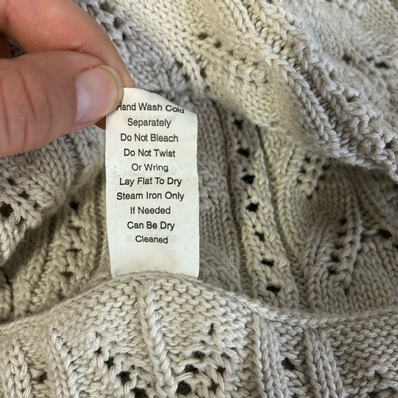 CAbi Pointelle Knit Shawl Front Cardigan Size M - Picture 7 of 8